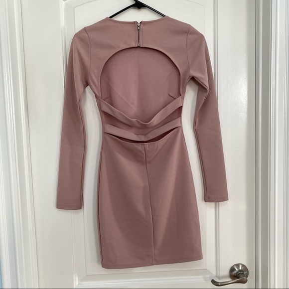 Windsor Cut Out Back Long Sleeves Dark Mauve Dress Size XS - Picture 7 of 12